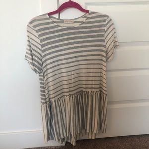 Striped Peaplum Blouse